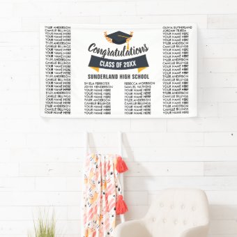 Graduation Name Guide Graduation Class 20XX List of All Student Names Banner | Zazzle