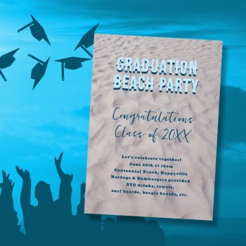 Graduation Class Invitation Beach Party Theme by millhill at Zazzle