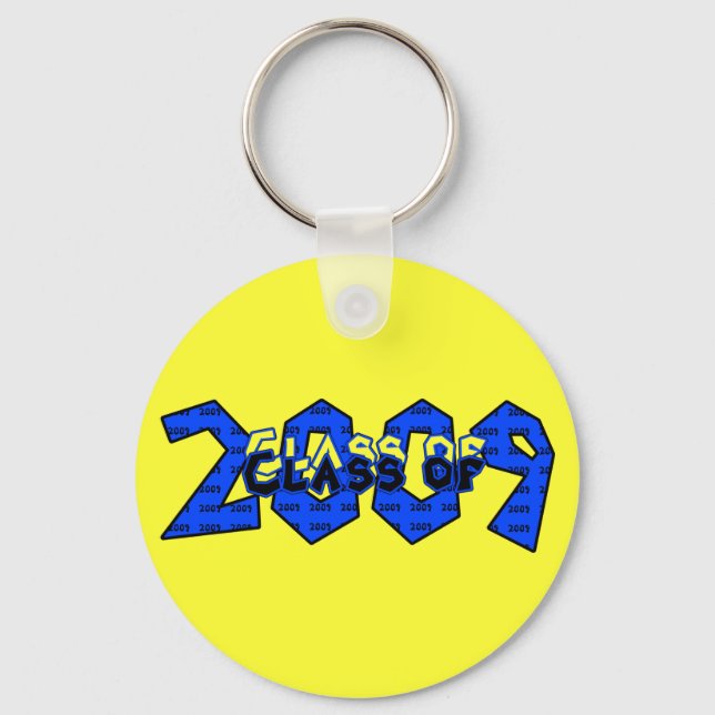 Graduation Class of 2009 Blue and yellow Keychain (Front)