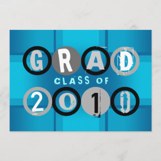 Graduation Class Of 2010 Circle Blue Invitation