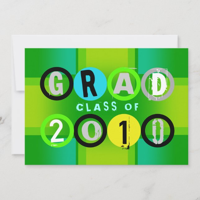 Graduation Class Of 2010 Circle Green Invitation (Front)