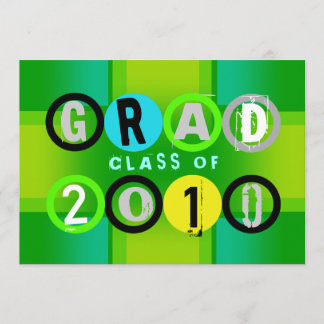 Graduation Class Of 2010 Circle Green Invitation