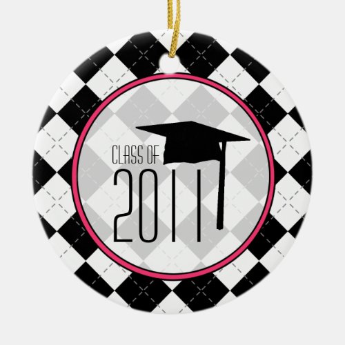 Graduation Class of 2011 Black Argyle Ceramic Ornament