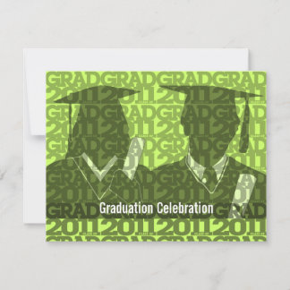 Graduation Class of 2011 Invitation Gown Green