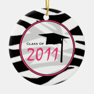 Graduation Class of 2011 Zebra Print & Pink Ceramic Ornament