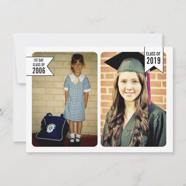 Graduation Class of 2019 Beginning to End Photo Invitation (Front)