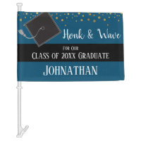 Graduation Class of 2020 Car Party Blue Car Flag