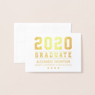 Graduation Class of 2020 | Gold Thank You Foil Card