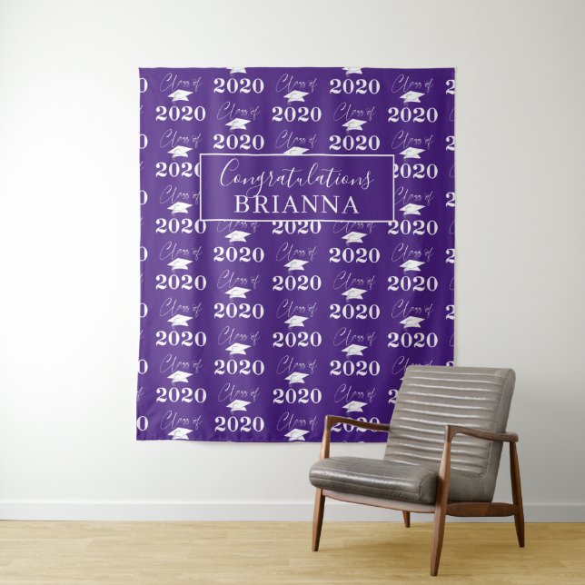 Graduation CLASS OF 2020 Personalized Photo Prop Tapestry (In Situ)