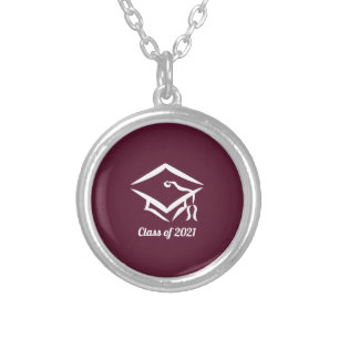 Graduation Class of 2021 BGYWHT Silver Plated Necklace