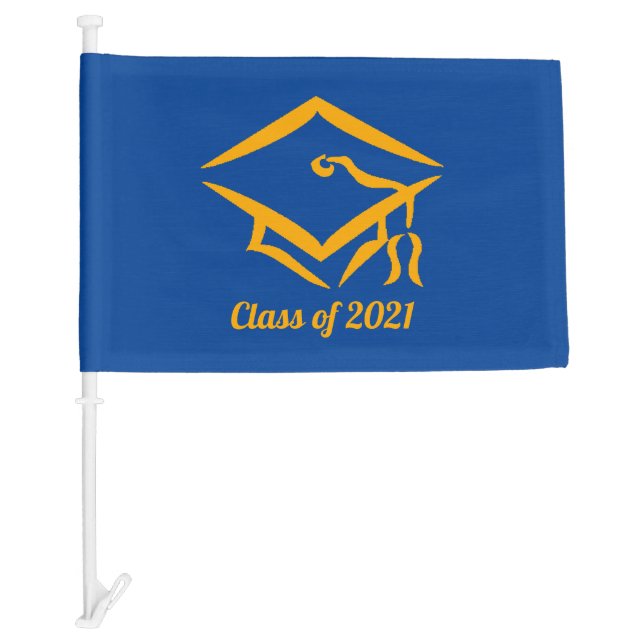 Graduation Class of 2021 BLUGLD Car Flag (Front)