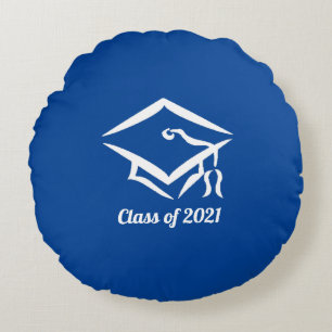 Graduation Class of 2021 RVBLUWHT Round Pillow