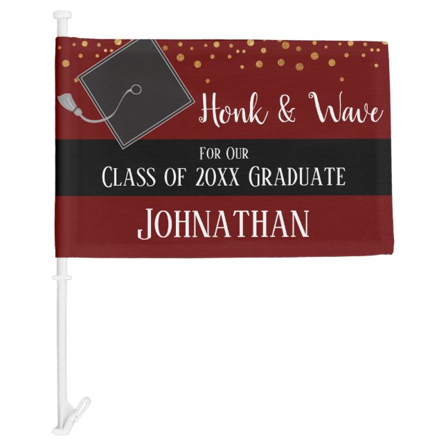 Graduation Class of 2022 Car Party Wine Car Flag (Front)