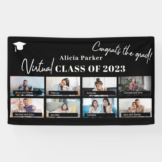 Graduation class of 2022 custom photo collage banner (Horizontal)
