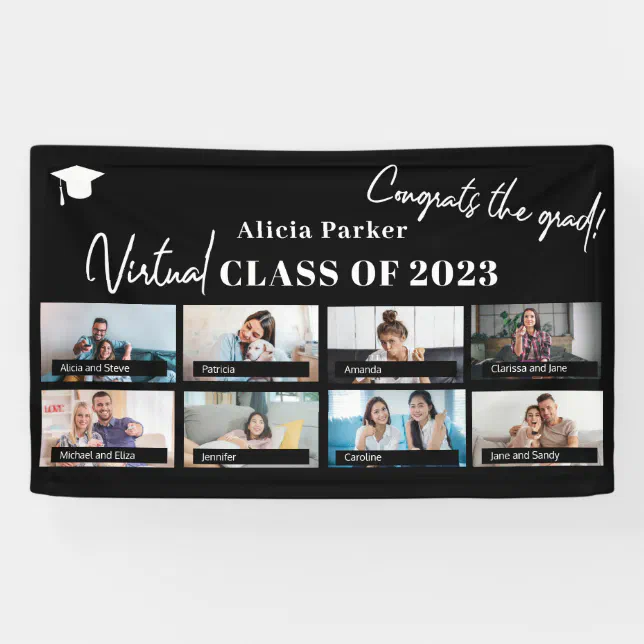 Graduation class of 2022 custom photo collage banner | Zazzle