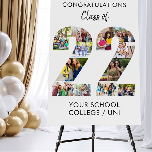 Graduation Class of 2022 Number 22 Photo Collage Foam Board