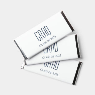 Graduation Class of 2023 Grad Blue Typography Hershey Bar Favors