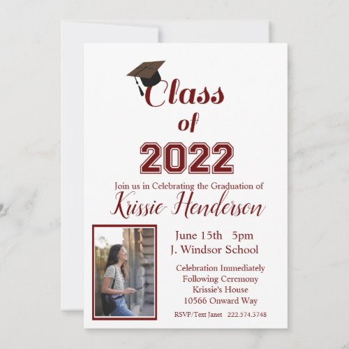 Graduation Class of 2023 Photo Invitation