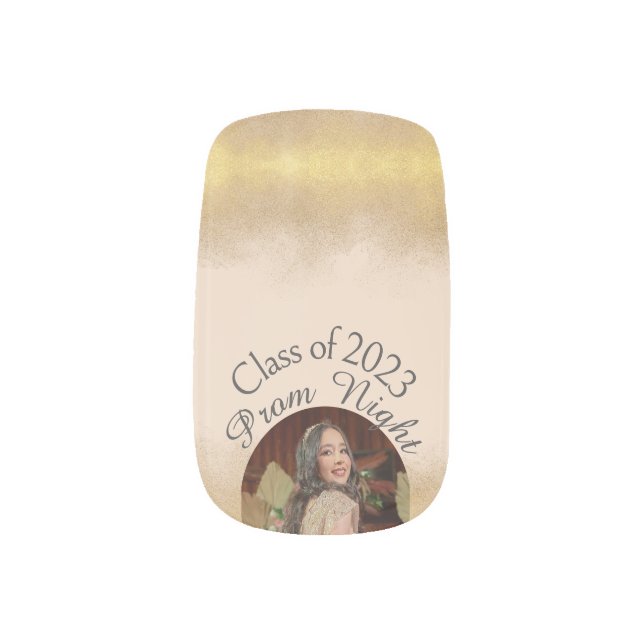 Graduation Class of 2023 Prom Night Photo Minx Nail Art (Left Thumb)
