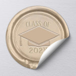 Graduation Class of 2024 Classic Gold Wax Seal<br><div class="desc">Gold Graduation Cap Class of 2024 Wax Seal Stickers.</div>