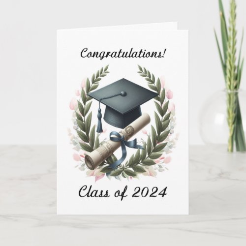 Graduation Class of 2024 Congratulations Hat Card