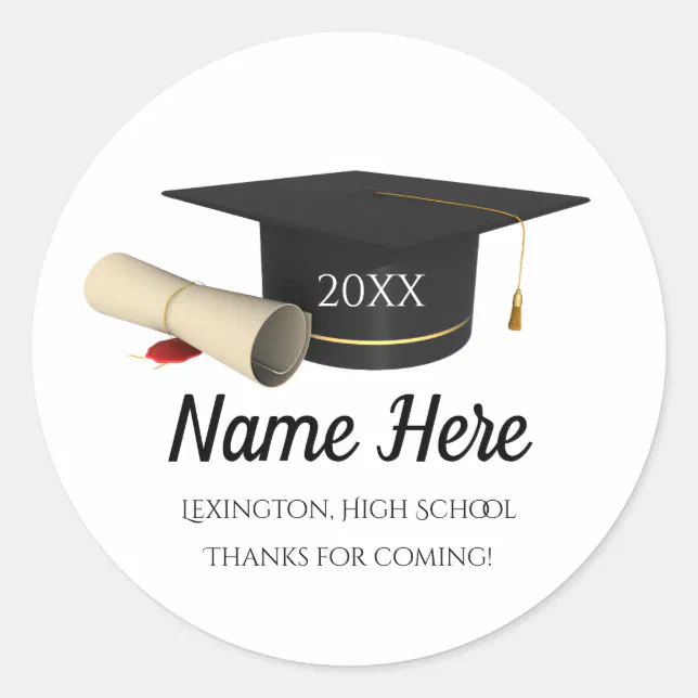Graduation Class of 2024 Favor Sticker Seals | Zazzle