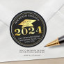 Graduation Class of 2024 Gold Foil Return Address Classic Round Sticker