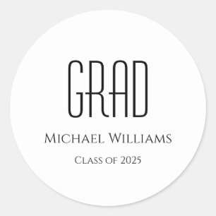Graduation Class of 2024 Minimalist Classic Round Sticker