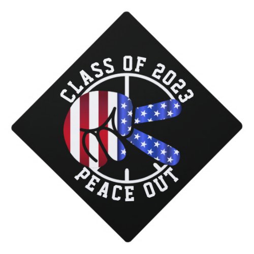 Graduation Class Of 2024 Peace Out Graduate Black  Graduation Cap Topper