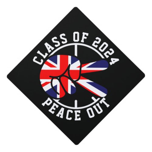 Graduation Class Of 2024 Peace Out UK Graduate  Graduation Cap Topper