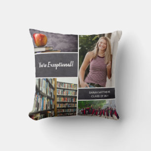Graduation Class of 2024 Photo collage Throw Pillow
