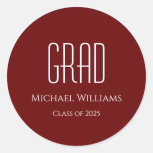 Graduation Class of 2024 Red Classic Round Sticker