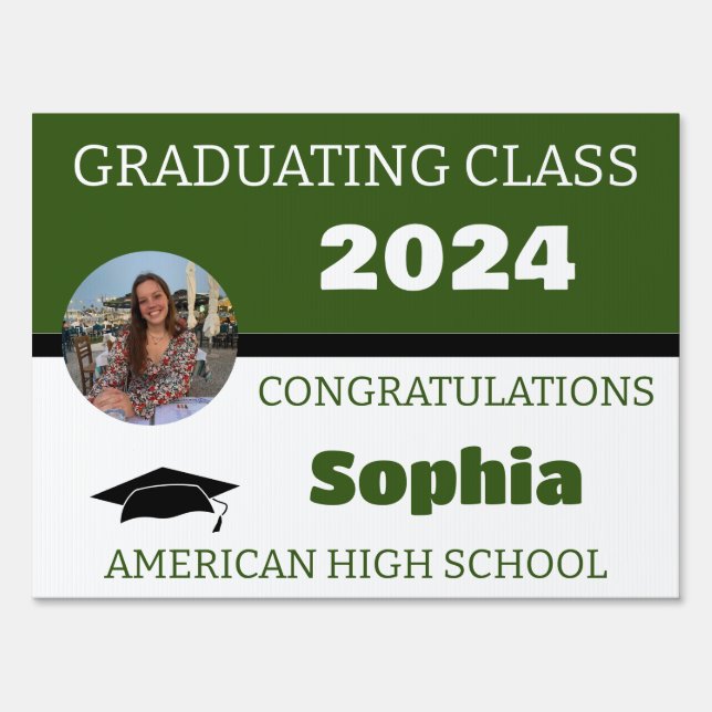 Graduation class of 2024 student name Yard Sign (Back)