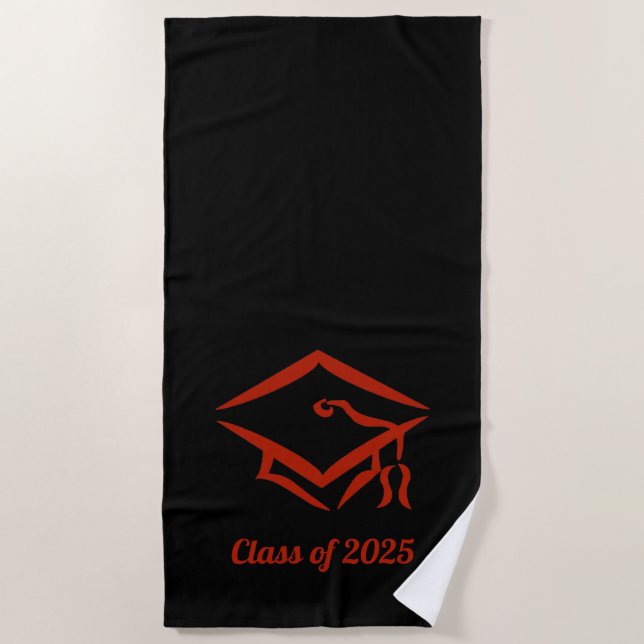 Graduation Class of 2025 BLKBRD Custom Year Name Beach Towel (Front)