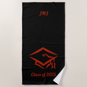 Graduation Class of 2025 BLKBRD Custom Year Name Beach Towel