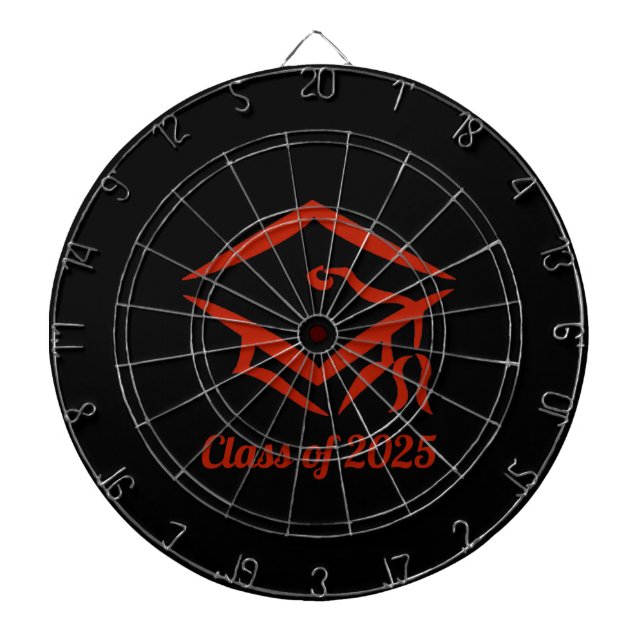 Graduation Class of 2025 BLKBRD Custom Year Name Dart Board (Front)