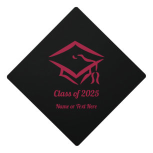 Graduation Class of 2025 BLKDKRD Custom Year Name Cap Topper