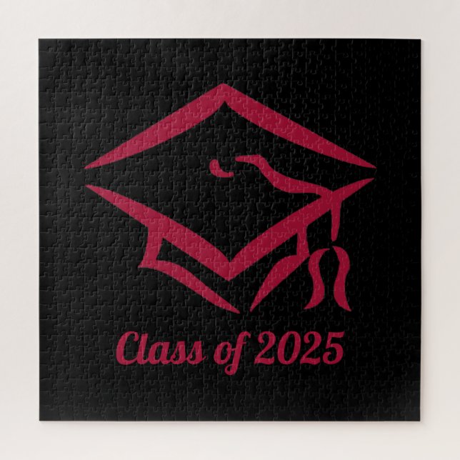 Graduation Class of 2025 BLKDKRD Custom Year Name Jigsaw Puzzle (Vertical)