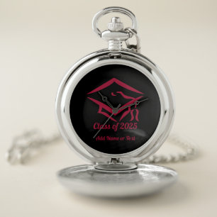 Graduation Class of 2025 BLKDKRD Custom Year Name Pocket Watch