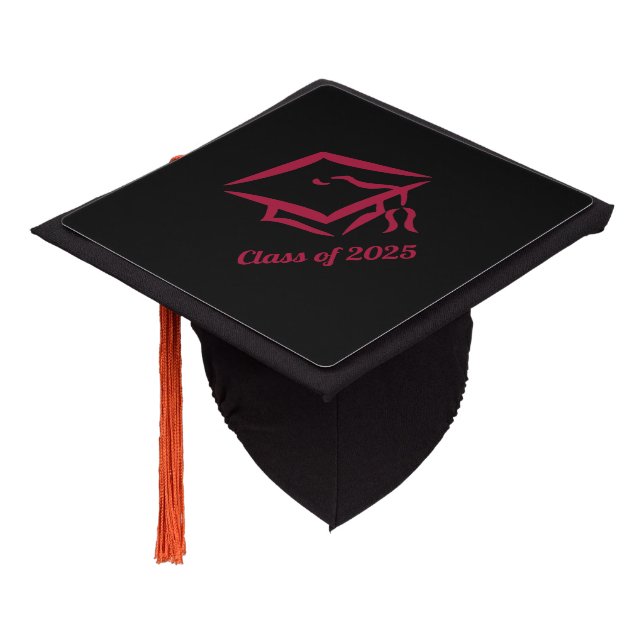 Graduation Class of 2025 BLKDKRD Customize Year Cap Topper (Angled)