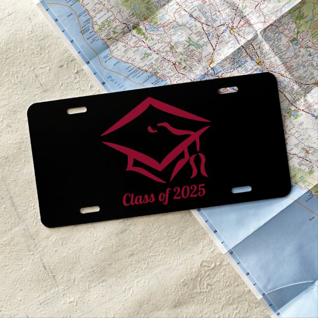 Graduation Class of 2025 BLKDKRD Customize Year License Plate (In Situ)