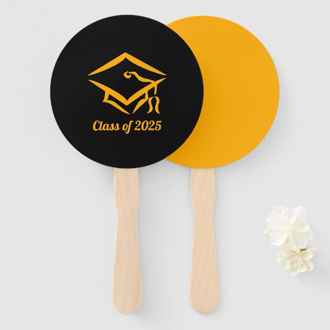 Graduation Class of 2025 BLKGLD Customize Year Hand Fan (Front and Back)