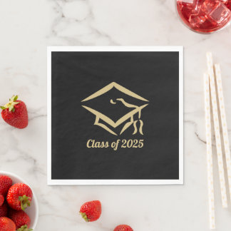 Graduation Class of 2025 BLKVMG Customize Year Napkins