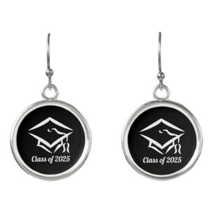 Graduation Class of 2025 BLKWHT Customize Year Earrings