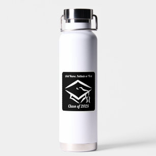 Graduation Class of 2025 BLKWHT Customize Year Water Bottle