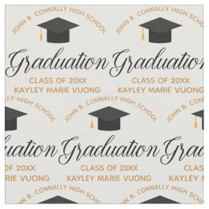 Graduation Class of 2025 Custom Gold High School Fabric