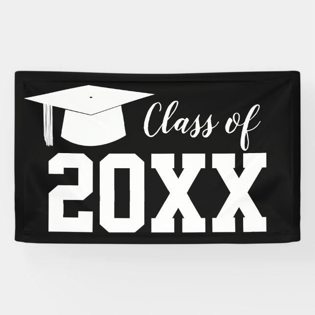 Graduation Class of 2025 Custom Year Cap Tassel Banner (Horizontal)