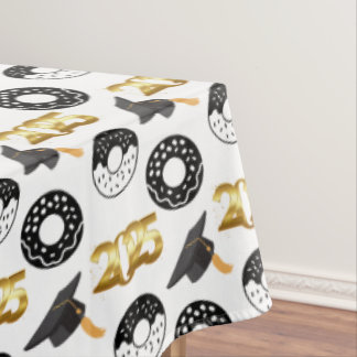 Graduation Class of 2025 Donuts and Degrees Modern Tablecloth