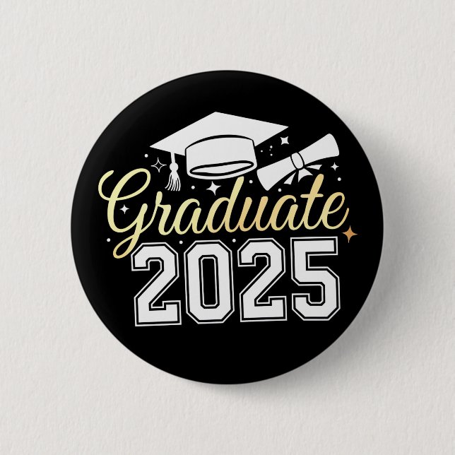 Graduation Class Of 2025 Graduate Button (Front)