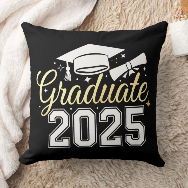 Graduation Class Of 2025 Graduate Throw Pillow (Blanket)